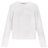 Camiseta Branca Estilo Coreano Novo Processada Feminina Manga Longa Slim Gola Redonda Enrolada Outono e Inverno Camiseta para Usar por Baixo Suéter Cor Pura