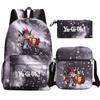 Kit novo de 3 peças de jogo de anime rei para Meninos Meninas crianças mochila escolar mochila de viagem Bolsa de Ombro Estojo