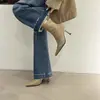 Botines de Punta Chuyuji para Mujer, Tacón Alto, Versátiles, Nuevos Botines Estrechos 2026, Tacón Fino, Moda Adelgazante para Mujeres Pequeñas