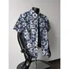 Camisa Floral Havaiana Masculina Verão Fina Casual Tamanho Grande Estampada Tendência Marca Estilo Porto Litorâneo Roupas de Praia para Férias