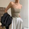 Top de tirantes finos de color liso de moda para mujer, estilo largo, corte ajustado, adecuado para usar como prenda exterior o como capa base, moda de verano