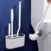 Set de Cepillo de Silicona para Inodoro sin Puntos Muertos Estilo Japonés Cepillo de Limpieza en Forma de S en Forma de T Cepillo para Inodoro de Baño Cepillo Duradero