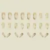 Armadura para Uñas Dorada Maillard Corta Francesa Blanca Manicura Francesa Lujo Ligero Gama Alta Uñas Postizas 24 Piezas