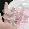 Asas Transparentes Linha de Telefone Amor Anel de Cabelo Coração Fofo Pequeno Elástico Não Machuca Cabelo Corda de Laço Pulseira Melhor Amigo de Casal