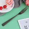Acero Inoxidable 304 Vajilla Restaurante Hotel Cuchillo para Bistec, Tenedor y Cuchara Comida Occidental Cuchillo y Tenedor Chapados en Oro Juego de Regalo