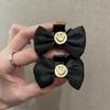 Horquilla de princesa con lazo negro de doble cara, pinza pequeña para el pelo, horquilla de satén con perla, pinza pequeña para flequillo, horquilla rota, horquilla para la cabeza