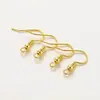 Ganchos de Orelha Coloridos Preservadores de Cor Banhados a Ouro 14K/18K com Contas, Ganchos de Orelha, Argolas de Orelha, Acessórios Semi-Acabados para Brincos Artesanais DIY Atacado