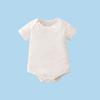 Sudadera con capucha triangular de algodón puro de manga corta para bebé, color liso, transpirable para verano, traje corto de gateo para recién nacido
