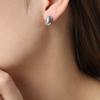 Pendientes ovalados de moda con diseño de nicho simple, nuevos, europeos y americanos, chapados en acero de titanio y oro de 18 quilates, pendientes que combinan con todo, joyería femenina