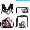 Mochila de estudante estilo K da nova série Cross-Border de 2024, desenho animado Mario Mario, bolsa de almoço + estojo
