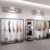 Estante de exhibición de tienda de ropa, estante de almacenamiento negro para colgar ropa, estante de exhibición simple para tienda de ropa para hombres y mujeres, estante para colgar en el piso