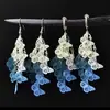 Brincos Vintage Gradiente Azul Gelo Borboleta Estilo Coreano Artísticos e Bonitos Studs Acessórios de Orelha