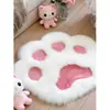 Alfombra de Pata de Gato Lana Sintética Piel Sintética de Conejo Alfombrilla de Piso Junto a la Cama Dormitorio Decoración de Celebridad de Internet Accesorio Lindo para Fotos Manta Decorativa de Felpa Larga