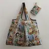 Bolso Estilo Pintura al Óleo de Van Gogh, Capacidad Extra Grande, Bolsa de Compras Plegable, Bolsa de Dibujos Animados Ecológica para Supermercado, Bolsa para la Compra, Bolsa de Almacenamiento