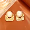 Aretes Estilo Maillard Piedra Ojo de Tigre Chapado en Cobre 24K Sencillos de Moda de Alta Gama Otoño e Invierno Pendientes Nicho Joyería Popular
