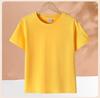 Camiseta de algodón peinado para niños, de manga corta, holgada, con cuello redondo, informal, cómoda, para actividades de jardín de infantes, con logotipo imprimible.