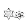 Arete de Hueso del Oído de Titanio F136 con Estrella de Seis Puntas e Incrustación de Circonita, Joyería para Piercing Corporal de Aleación de Titanio G23 Transfronteriza, Arete para Oreja