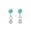 Pendientes Largos con Borla de Titanio F136 Incrustado con Circonita 5A, Aretes de Titanio G23 con Colgante de Doble Diamante, Joyería para Lóbulo de la Oreja