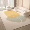 Alfombra Jit Terciopelo de Cristal Estilo Crema Sala de Estar Lujo Ligero Sensación de Alta Gama Cubierta Total Esterilla para Mesa de Café Uso Doméstico Resistente a Manchas Alfombra de Piso Antideslizante