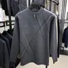 Suéter Grueso de Punto Jacquard con Media Cremallera, Suéter de Punto Casual Holgado, Camisa Base de Punto, Nuevo para Otoño e Invierno Transfronterizo