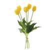 Buquê de flores artificiais Tulipa Flores falsas Decoração para casa Sala de estar Casamento Tulipa de borracha macia na mão 5 flores
