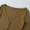 Venta al por mayor de ropa para mujer estilo europeo y americano transfronteriza 2026 otoño nuevo cárdigan versátil de punto con botones, cuello en V, ajustado, ligeramente transparente