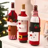 Decorações de Natal: Capas de garrafa de vinho do Papai Noel, capas protetoras de tricô para vinho tinto e champanhe, decoração de atmosfera festiva para hotéis e restaurantes
