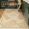 Tapetes de Piso para Cozinha Retrô Impermeáveis, à Prova de Óleo e Antiderrapantes Tapetes de Piso de Couro Laváveis com Pano Tapete Sem Lavagem Tapetes para Porta de Varanda