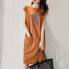 Verão Novo Estilo Coreano Popular Solto Emagrecimento Desenho Animado Camiseta Vestido Feminino Estilo Coreano Comprimento Médio Vestido de Fada