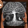 Toalha de Mesa para Tarot, Tapete de Tarot, Fase da Lua do Tarot, Sol, Árvore da Vida, Toalha de Mesa de Veludo