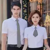 Verano 2023 Unisex Ropa de Negocios Lisa Microelástica Manga Corta Camisa Ropa de Trabajo para Equipo Camisa Bordada con LOGOTIPO