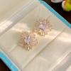 Pendientes de flor de hielo con forma de estrella de circonita superbrillante, entrada de nicho, pendientes de flores de lujo, pendientes elegantes de alta gama de moda exquisita