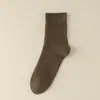 Calcetines de algodón de doble costura para hombre, calcetines nuevos de longitud media para otoño e invierno, calcetines de algodón para hombre, calcetines de algodón de negocios para hombre, venta al por mayor