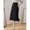 Elegante Falda Versátil de Corte Recto que Ceñe la Cadera para Mujer, Nuevo Diseño Otoño/Invierno 2026, Estilo de Nicho con Falda Lápiz con Abertura