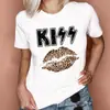 [Pelo mismo día] transfronterizo Camiseta para mujer casual estampado de patrón de acuarela en forma de corazón moda de verano para mujer linda