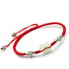 Pulsera Tobillera de Cuerda Roja con Hebilla de Jade Tejida a Mano para Mujer Hombre Cuerda Tejida a Mano DIY Moda Simple Atmósfera