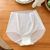 Ropa interior sin costuras de seda helada color nude de tiro alto para niñas para tensar el abdomen y levantar las caderas en verano, tangas ultra finos de seda helada transpirables de secado rápido
