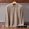 Suéter de Cachemir con Cuello Polo Otoño/Invierno 2026 Nuevo para Hombre Corte Holgado Camisa Base Casual de Negocios para Personas de Mediana Edad Suéter Cálido