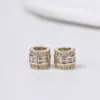 Cuentas de Barril de Circonita Chapadas en Oro de 18 Quilates Pulsera DIY Hecha a Mano Pulsera Accesorios de Joyería DIY Material Cuentas Espaciadoras Accesorios para Abalorios