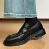 Versión de Piel de Oveja ~ Mocasines Retro de Piel Genuina sin Cordones para Mujer Estilo Británico Negro Versátiles de Tacón Bajo Zapatos Pequeños de Cuero Flats JK