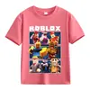 Comercio Exterior Ropa Infantil ROBLOX Ropa Familiar de Manga Corta para Niños Camiseta de Manga Corta de Algodón Puro de Verano Europea y Americana Camiseta de Manga Corta Transfronteriza para Hombres y Mujeres