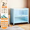 Estantería de Acero Morado con Puertas de Cristal, Librero de Pie, Vitrina a Prueba de Polvo para Coleccionables, Armario de Almacenamiento de Hierro