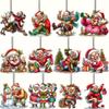 Transfronteiriço 12 Peças Papai Noel Art Déco Terno de Madeira Artesanal Vovó Maluca Pingente Decorativo