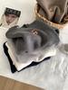 Suéter de Punto Grueso y Suave con Bordado de Oso para Mujer, Holgado Estilo Coreano Gris de Manga Larga, Ropa Interior Cálida para Otoño e Invierno