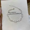 Pulsera de Encaje Calado con Forma de Lazo de Circonita Estilo Coreano Ins Dulce y Gentil Pulsera Versátil Lujo Accesible Joyería de Alta Gama
