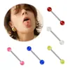 Brincos de Aço Inoxidável Colorido Acrílico Translúcido para Hélice e Piercings de Língua - Venda Quente Transfronteiriça