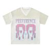 Camiseta de manga corta transpirable con costuras vintage americanas para hombre y mujer, novedad de verano 2025, top informal de gran tamaño para parejas