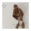 Gorros de Lana Trenzados Hechos a Mano para Niños Coreanos, para Niños y Niñas, Gorros de Invierno Cálidos con Protección para los Oídos para Bebés, Engrosados, a Prueba de Viento y Frío