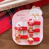 Novos Grampos de Cabelo de Algodão Vermelho de Segurança para Bebês Meninas, Design Fofo de Desenho Animado, Conjunto de 5 Grampos de Cabelo