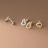 Pendientes de Hilo de Calabaza Hueca con Diamante de Plata S925 Eloch Estilo Coreano Pequeña Personalidad Joyería para Orejas Femenina M02078